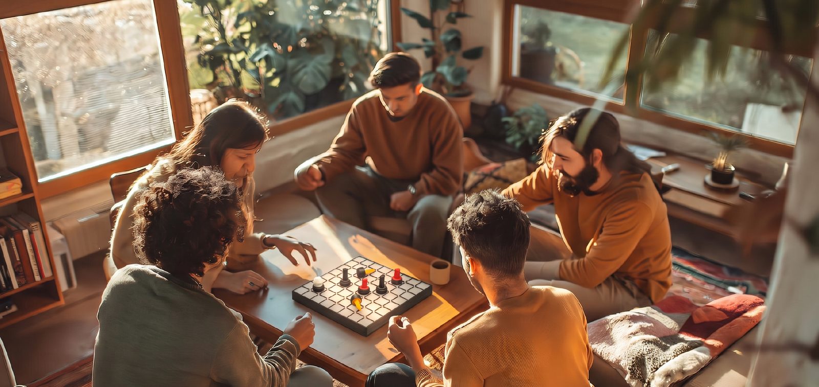 Un grupo de personas jugando a Atlas alrededor de una mesa